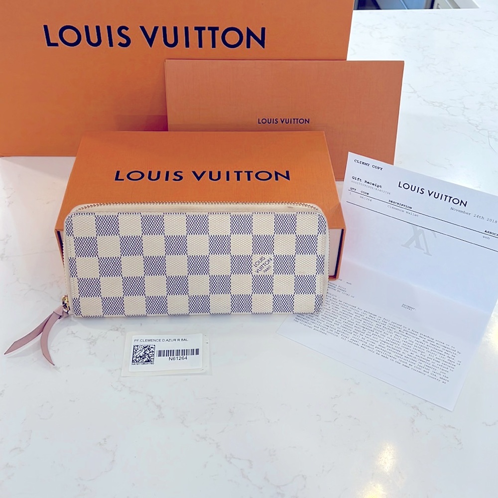 Louis Vuitton Clemence Wallet Damier Azur